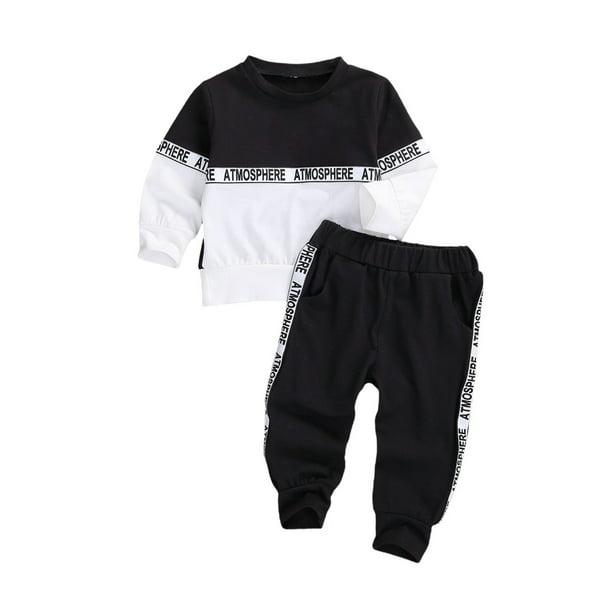 Toddler Baby Kid Boy Girl Outfits Letter Print T-shirt Tops+Long Pants Clothes